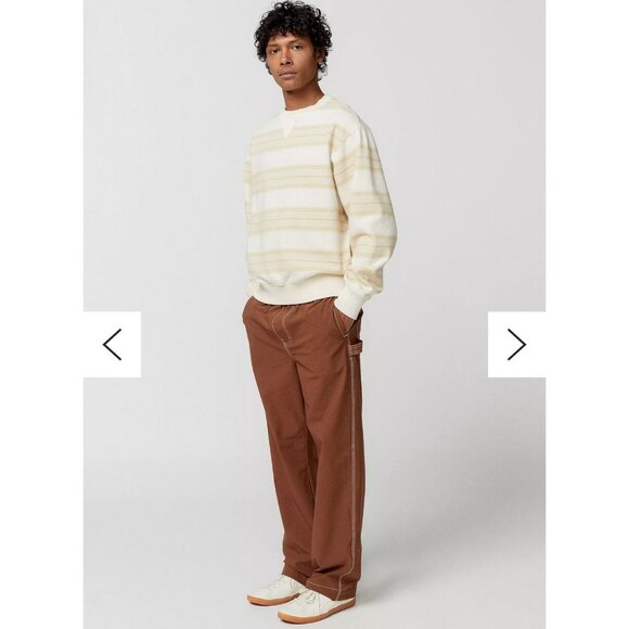 Urban Outfitters Carpenter Pants Mens L Nylon Skater Fit Chocolate Brown Pull On - Picture 1 of 16